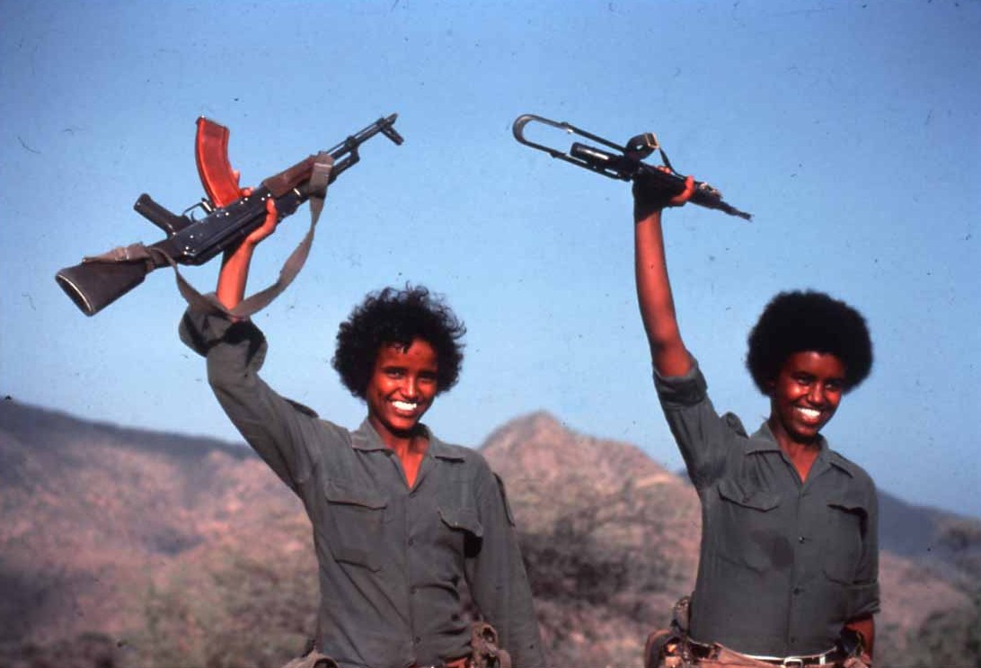 EPLF fighters celebrating the fall of the Derg regime