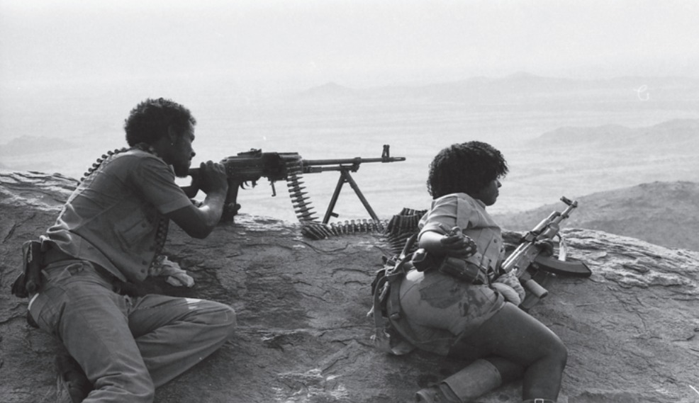 EPLF fighters with machine guns